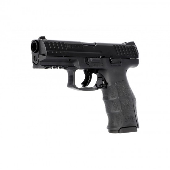 Pistol paintball cu bile de cauciuc/creta/vopsea Umarex T4E Heckler & Koch SFP9 – Negru,  Cal. .43, 5 jouli