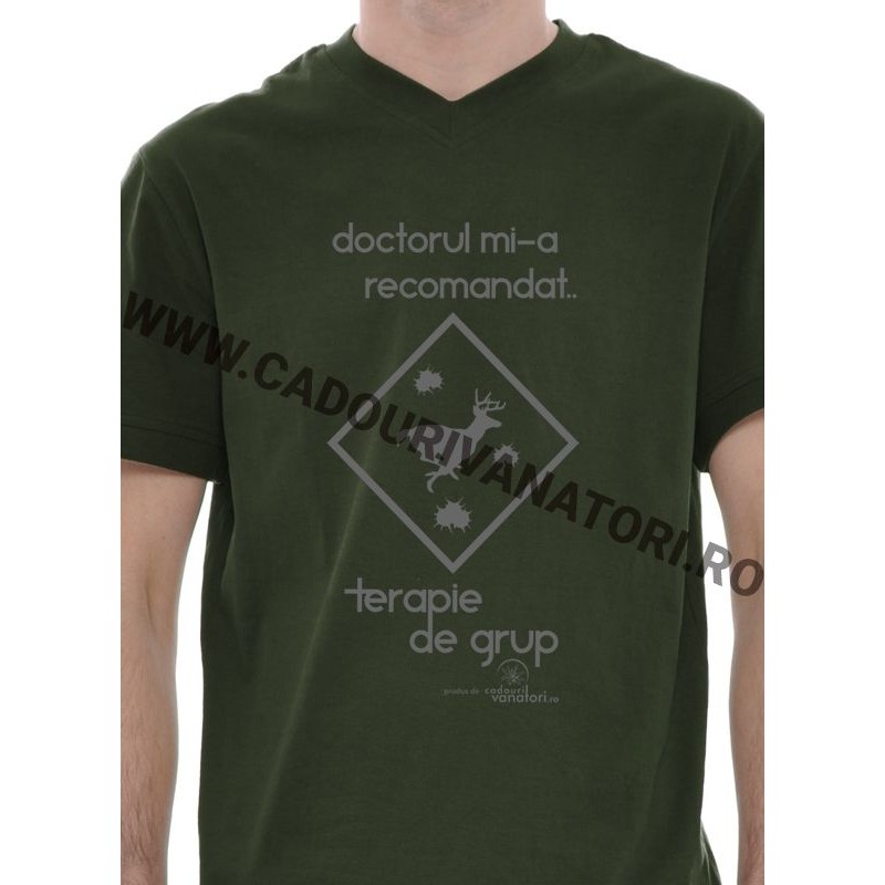 Tricou Terapie de grup - kaki