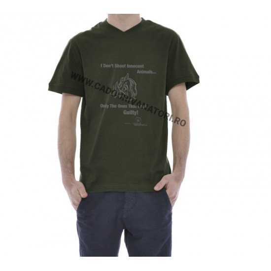 Tricou I dont shoot innocent animals - kaki