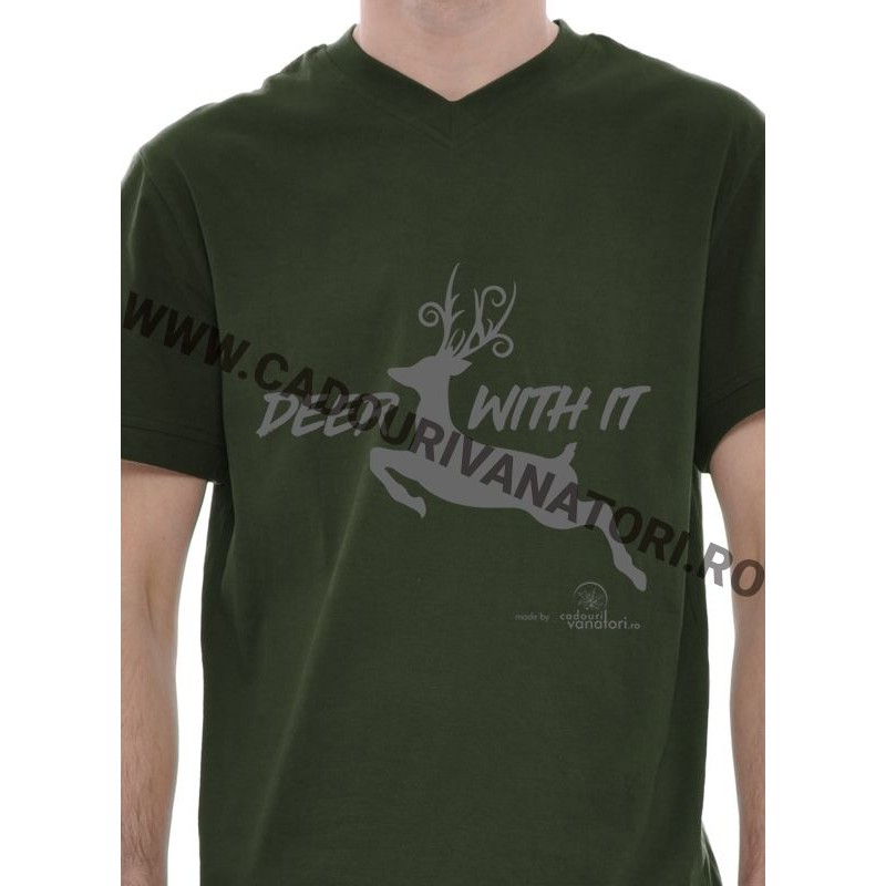 Tricou Deer with it ! - kaki
