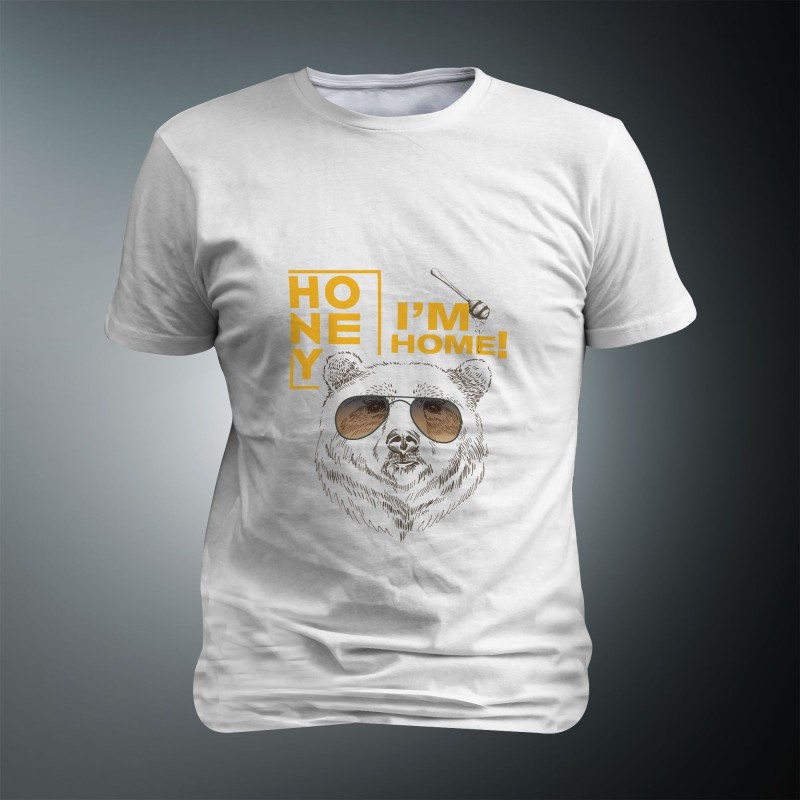 Tricou HONEY, IM HOME M03 - alb