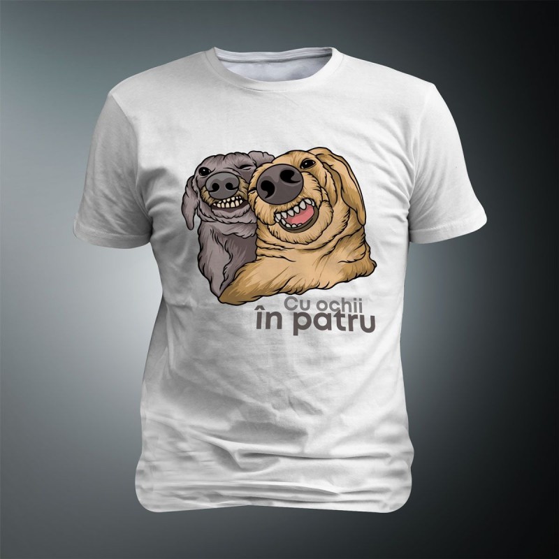Tricou Cu ochii in patru M14 - alb