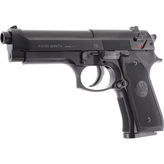 Pistol airsoft cu arc Beretta MOD. 92 FS HME, bile plastic, BB 6 mm, 0.5 jouli, extra-heavy, negru