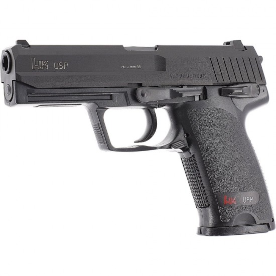 Pistol airsoft cu arc Heckler & Koch USP, bile plastic, BB 6 mm, 0.5 jouli, negru