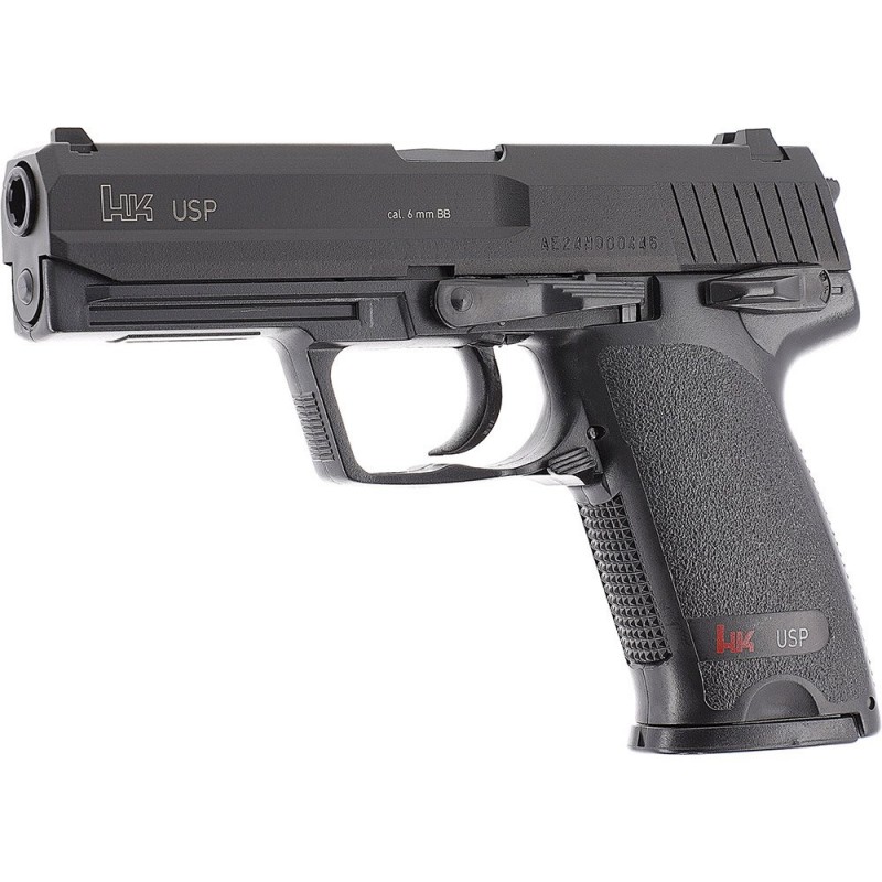 Pistol airsoft cu arc Heckler & Koch USP, bile plastic, BB 6 mm, 0.5 jouli, negru