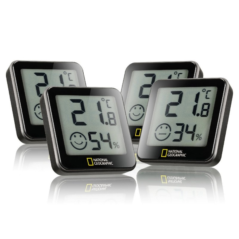 Set 4 statii meteo National Geographic Tempy 9070210, termometru, higrometru