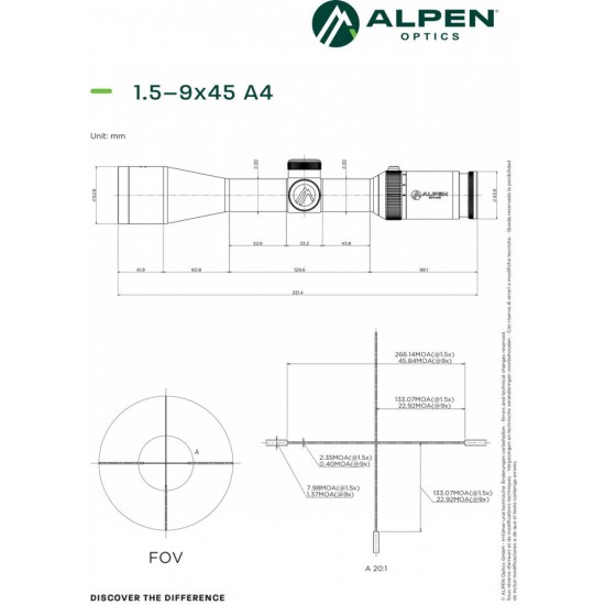 Luneta ALPEN OPTICS Apex LT 1-6x24 A4 cu tehnologie SmartDot 