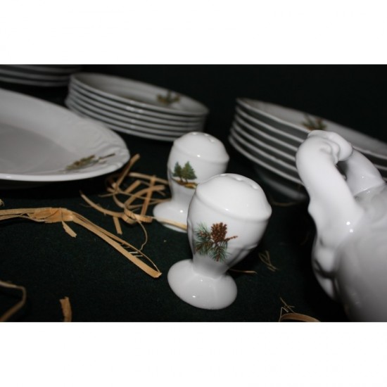 Set serviciu de masa ceramica cu motive vanatoresti pentru 6 persoane 