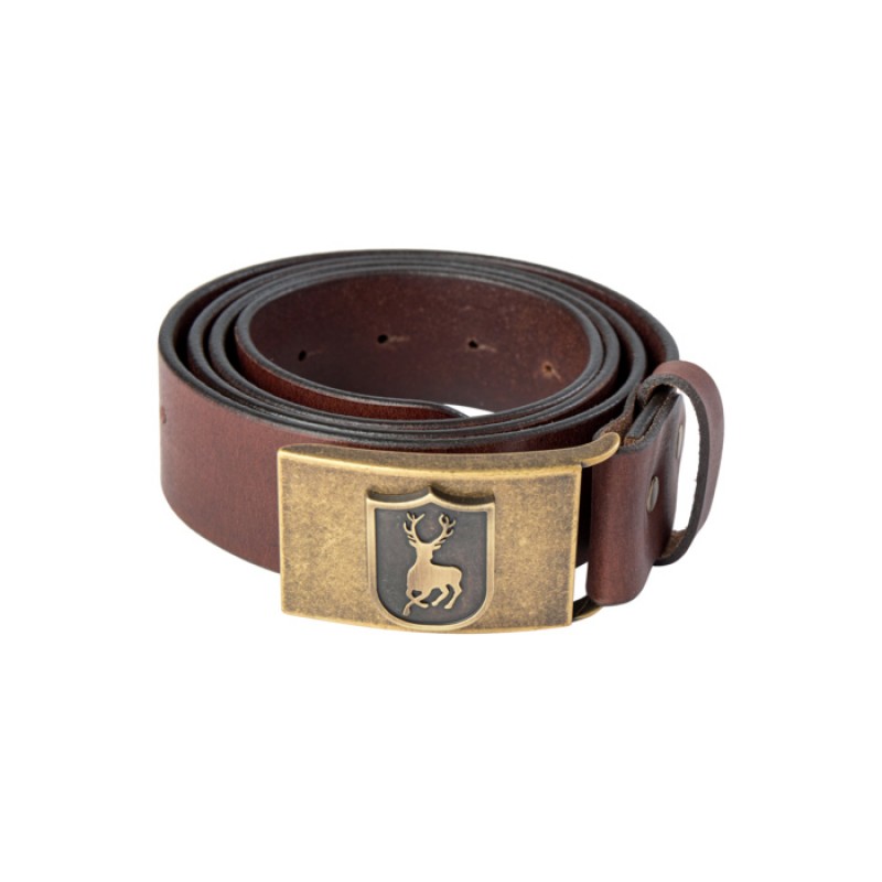 Curea din piele Deerhunter, latime 4 cm, lungime ajustabila - Maro
