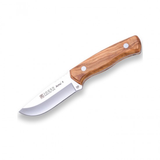 Cutit de vanatoare Joker Arrui CO64, teaca din piele, maner maslin