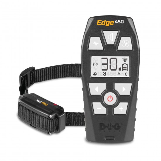 Dogtrace D-Control Edge 450 ONE – zgardă electronică de dresaj reîncărcabilă pentru câini, rază 450 m, vibrații, sunet, impuls și booster