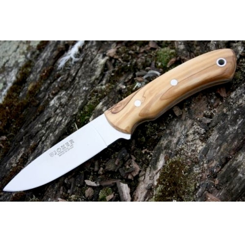 Cutit de vanatoare Joker CO17, teaca din piele, maner maslin