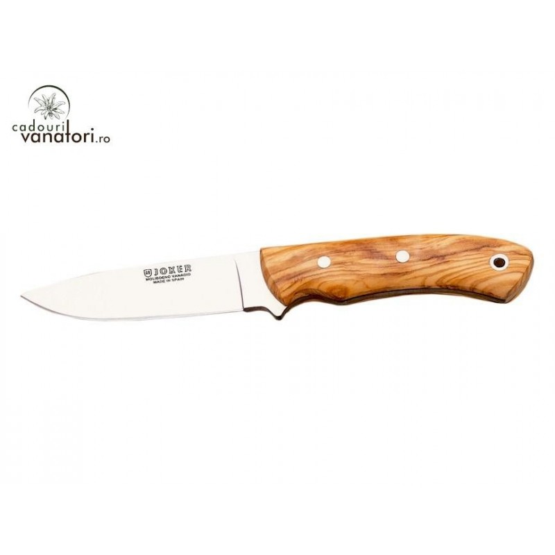 Cutit de vanatoare Joker CO17, teaca din piele, maner maslin