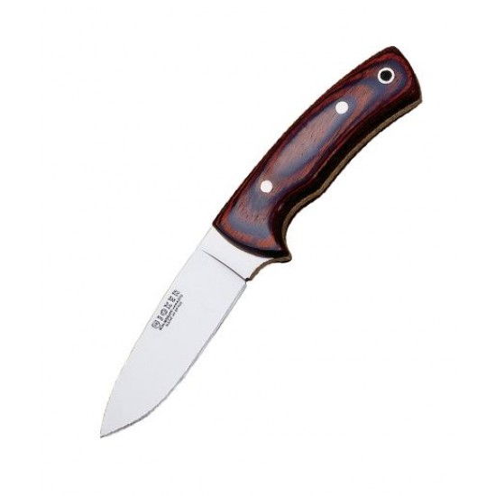 Cutit de vanatoare Joker Corzo lama 10cm - CR25, teaca din piele, maner stamina