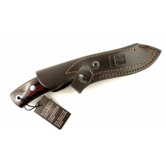 Cutit de vanatoare Joker Corzo lama 10cm - CR25, teaca din piele, maner stamina