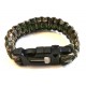 Bratara supravietuire Paracord Camo cu amanar si fluier