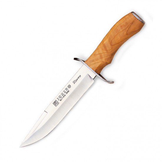 Cuțit Joker CO36 Zorro – Oțel MOVA 1.4116, Mâner lemn de măslin, Lamă 17 cm, Husă piele