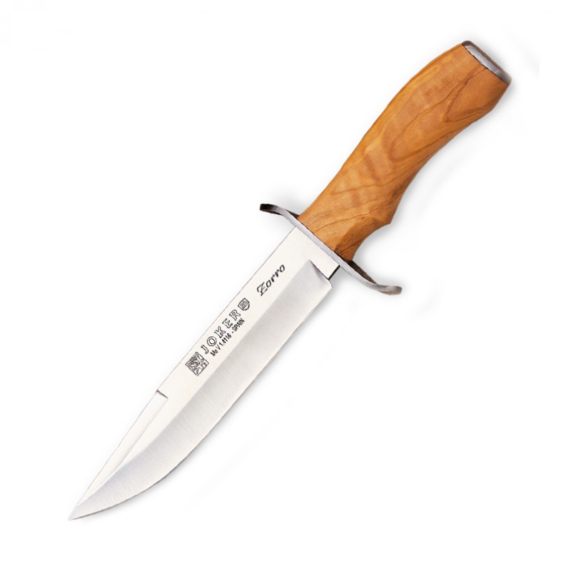 Cuțit Joker CO36 Zorro – Oțel MOVA 1.4116, Mâner lemn de măslin, Lamă 17 cm, Husă piele