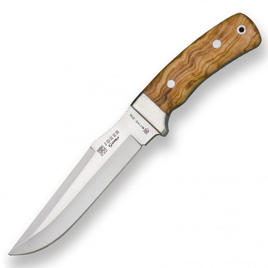 Cuțit Joker CO46 Gamo – Oțel MOVA 1.4116, Mâner lemn de măslin, Lamă 15,5 cm, Husă piele