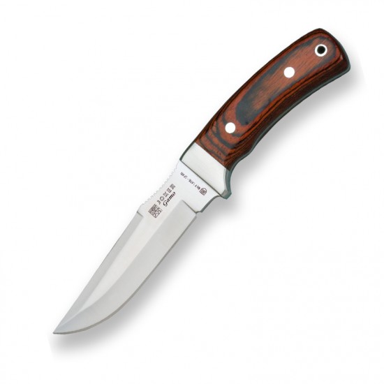 Cuțit Joker CR45 Gamo – Oțel MOVA 1.4116, Mâner Stamina Red Wood, Lamă 13 cm, Husă piele