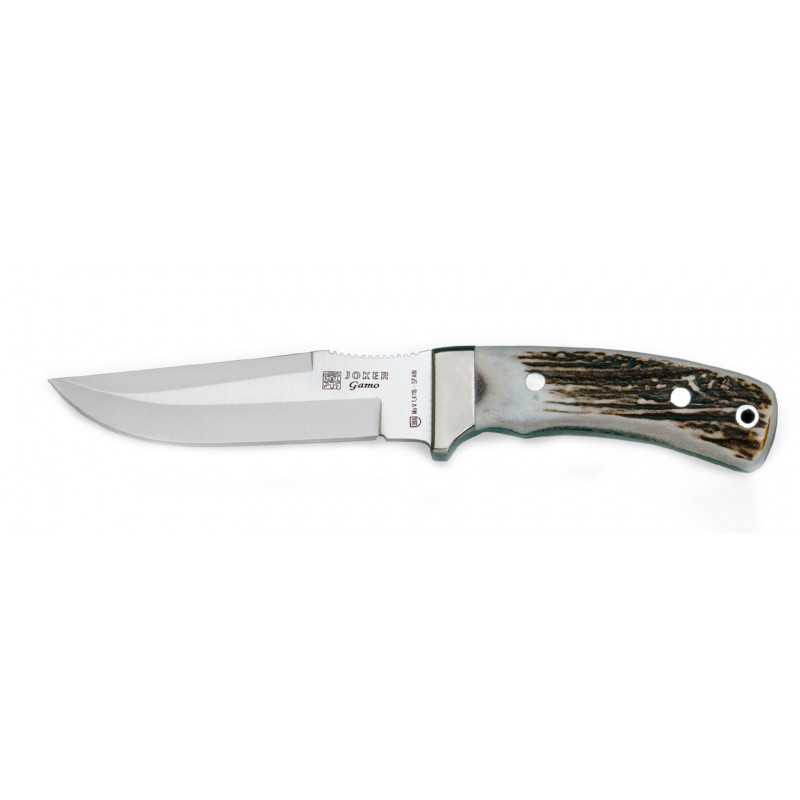 Cuțit Joker CC45 Gamo – Oțel MOVA 1.4116, Mâner corn de cerb, Lamă 13 cm