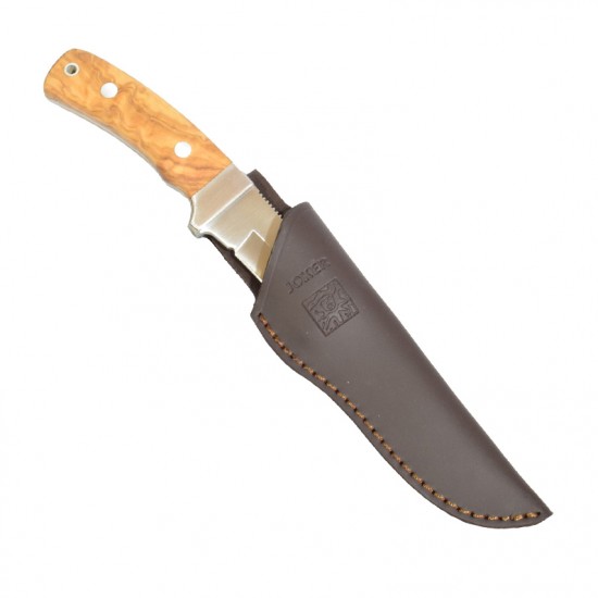 Cuțit Joker CO49 Oso – Oțel MOVA 1.4116, Mâner lemn de măslin, Lamă 12 cm, Husă piele