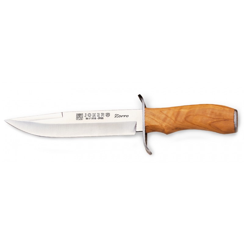 Cuțit Joker CO36 Zorro – Oțel MOVA 1.4116, Mâner lemn de măslin, Lamă 17 cm, Husă piele