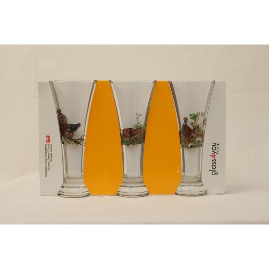 Set 3 pahare bere cu motive vanatoresti 