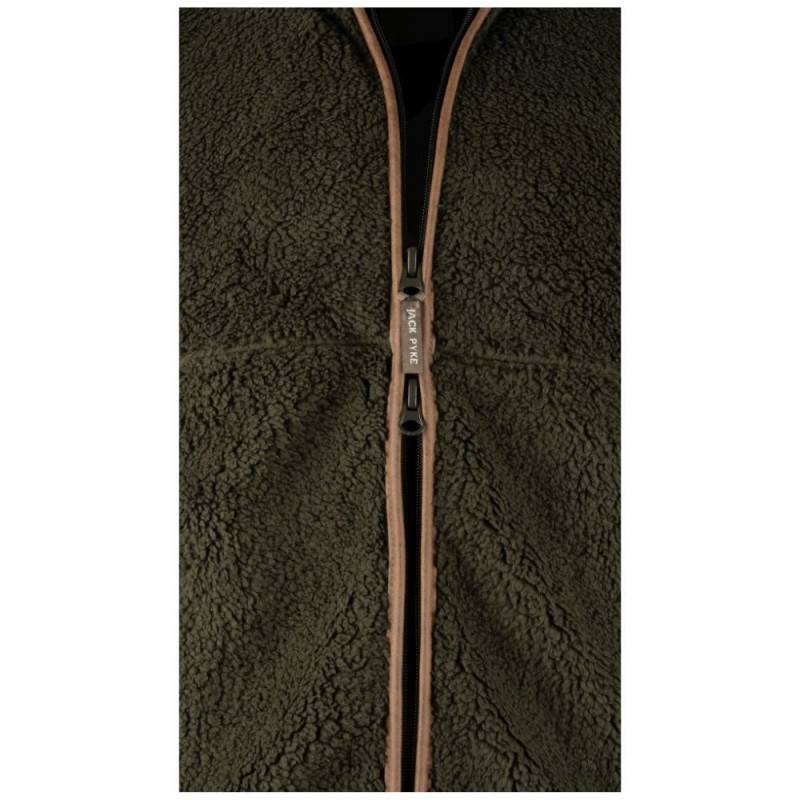 Vestă Jack Pyke Countryman Chunky Fleece Gilet, oliv închis