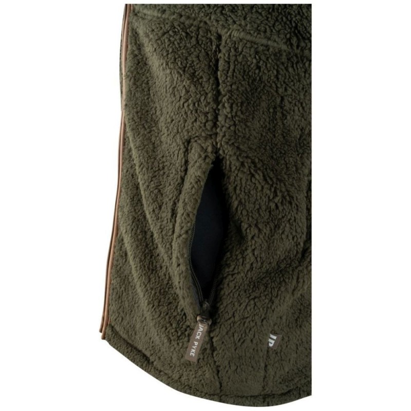 Vestă Jack Pyke Countryman Chunky Fleece Gilet, oliv închis