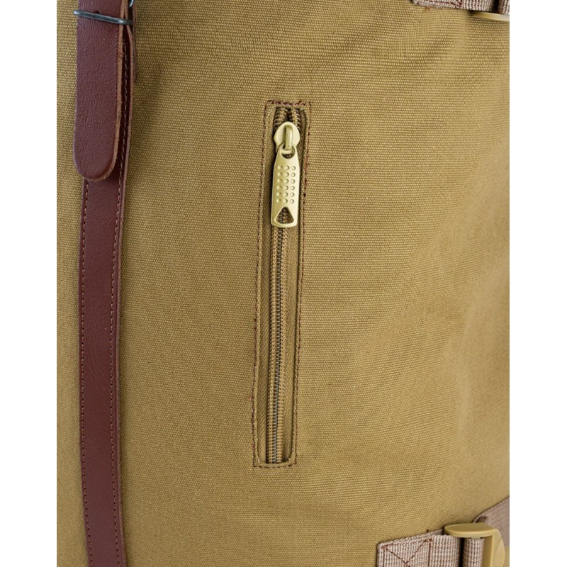 RUCSAC EXTENSIBIL CANVAS DIN BUMBAC CU DENSITATE MARE JACK PYKE,  CU CLAPETĂ PLIABILĂ, MARO DESCHIS