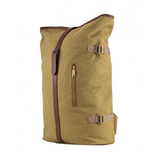 RUCSAC EXTENSIBIL CANVAS DIN BUMBAC CU DENSITATE MARE JACK PYKE,  CU CLAPETĂ PLIABILĂ, MARO DESCHIS
