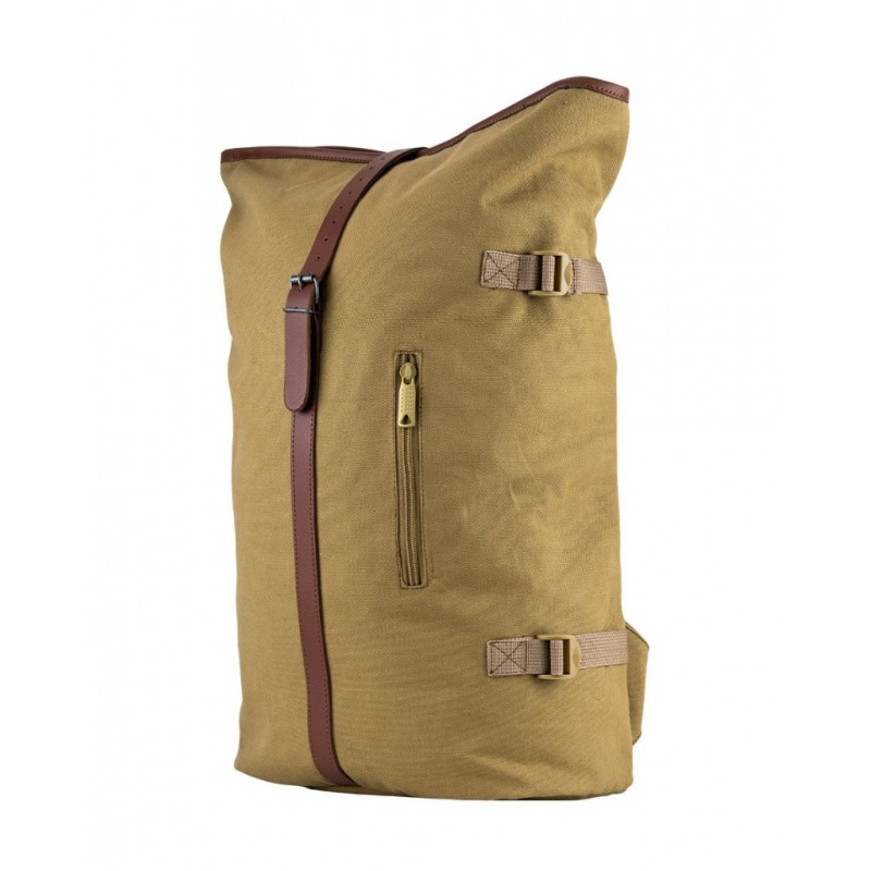 RUCSAC EXTENSIBIL CANVAS DIN BUMBAC CU DENSITATE MARE JACK PYKE,  CU CLAPETĂ PLIABILĂ, MARO DESCHIS