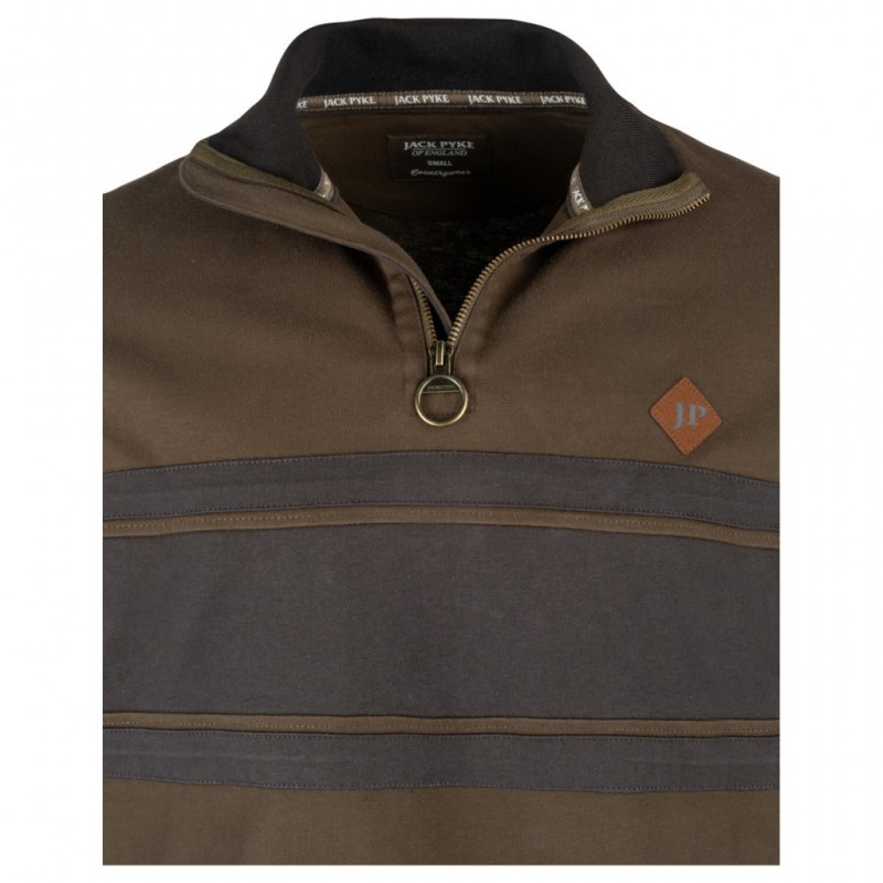 Jack Pyke Contrast Half Zip Sweatshirt Green L