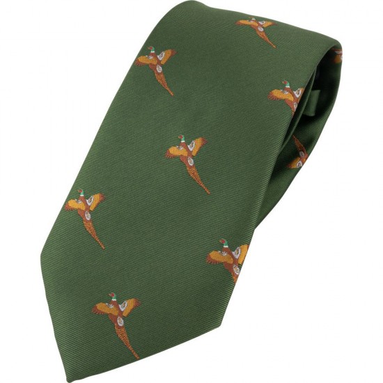 Cravata de vanatoare Jack Pyke cu fazan – culoare verde