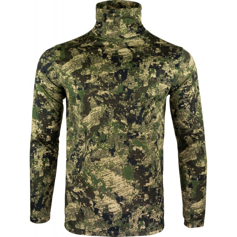 Bluză Tehnică Jack Pyke Roll Neck Digicam – Camuflaj, Respirabilă și Elastică