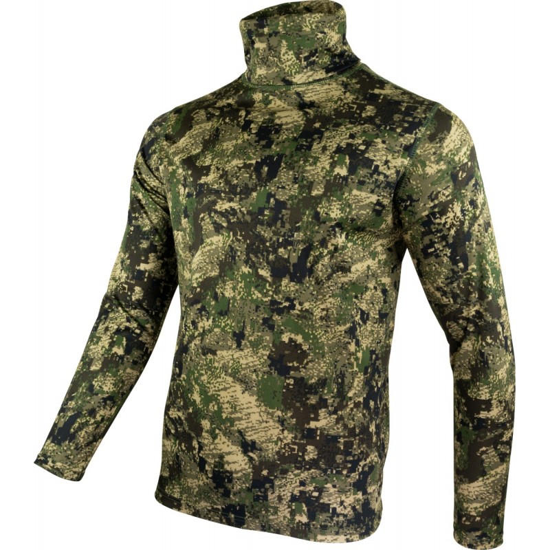 Bluză Tehnică Jack Pyke Roll Neck Digicam – Camuflaj, Respirabilă și Elastică