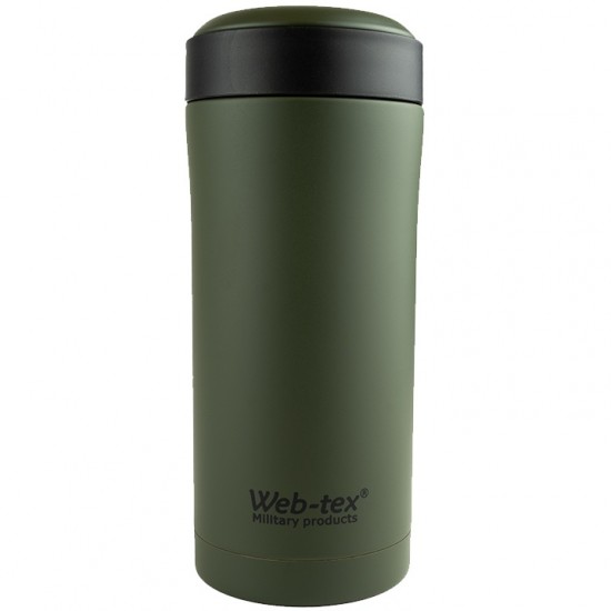 Termos Web-Tex Ammo Pouch Flask 330 ml, verde– oțel inoxidabil, compatibil PLCE