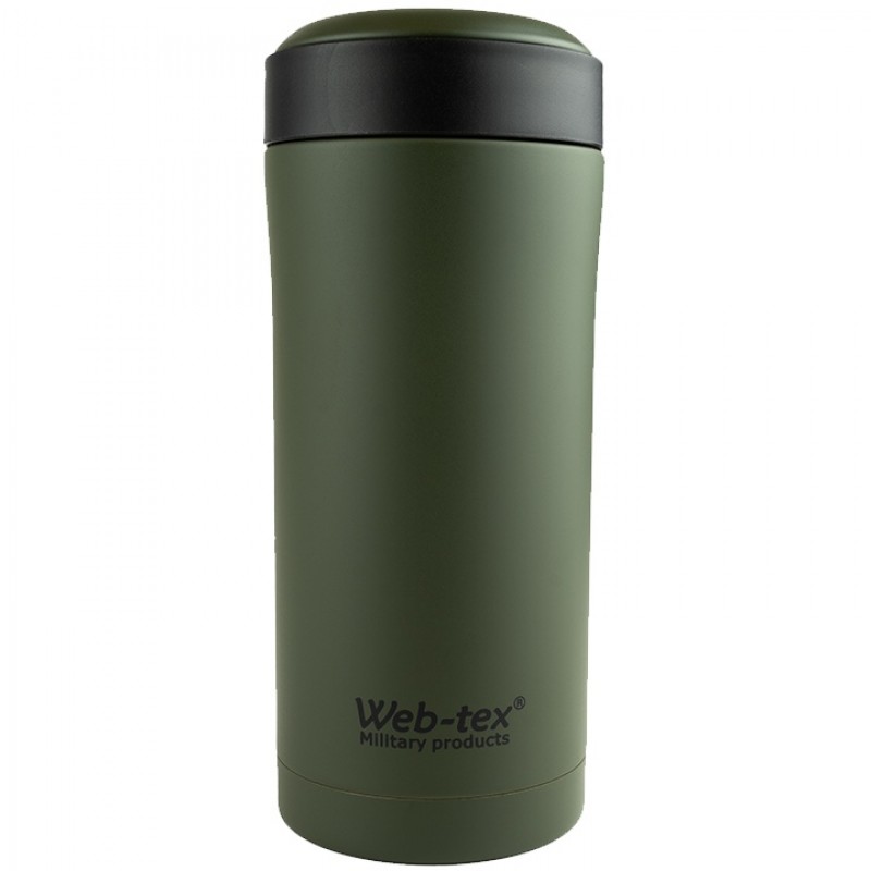 Termos Web-Tex Ammo Pouch Flask 330 ml, verde– oțel inoxidabil, compatibil PLCE
