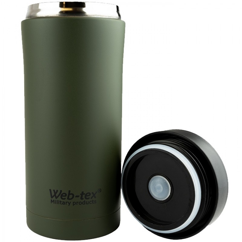 Termos Web-Tex Ammo Pouch Flask 330 ml, verde– oțel inoxidabil, compatibil PLCE