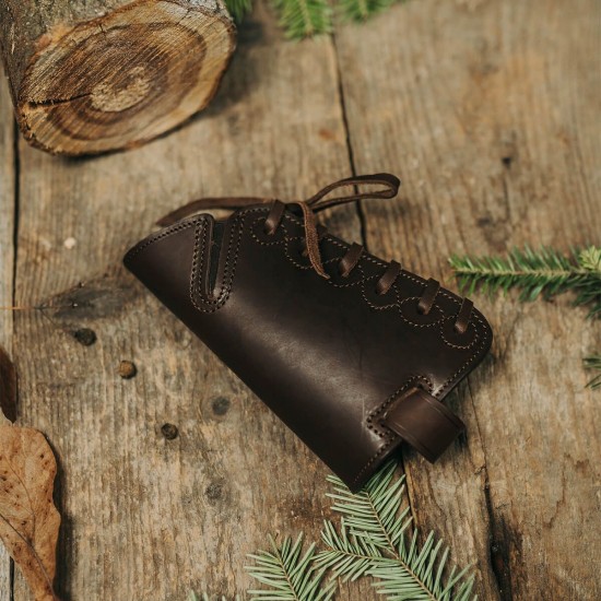 Protectie pat arma - piele - negru