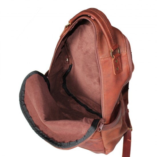 Rucsac din piele mic cu fermoar