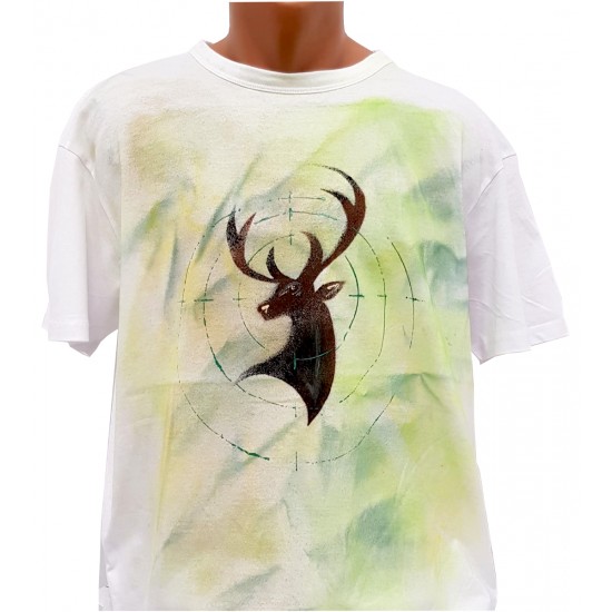 Tricou pictat manual - Target Stag