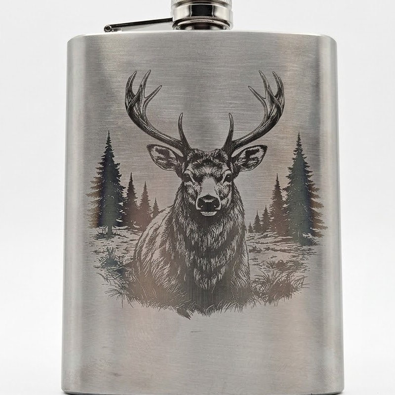 Sticluță whisky din inox gravată laser