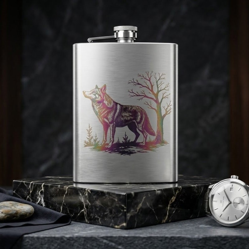 Sticluță whisky din inox gravată laser
