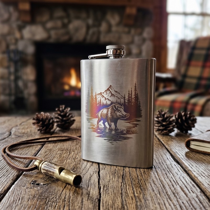 Sticluță whisky din inox gravată laser