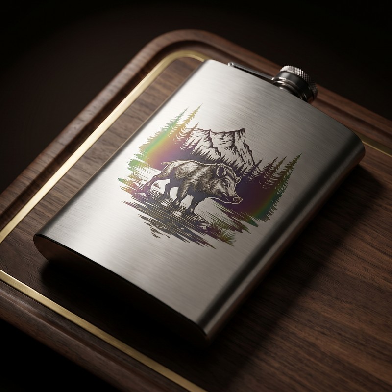 Sticluță whisky din inox gravată laser