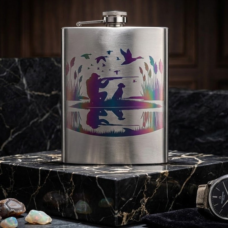 Sticluță whisky din inox gravată laser