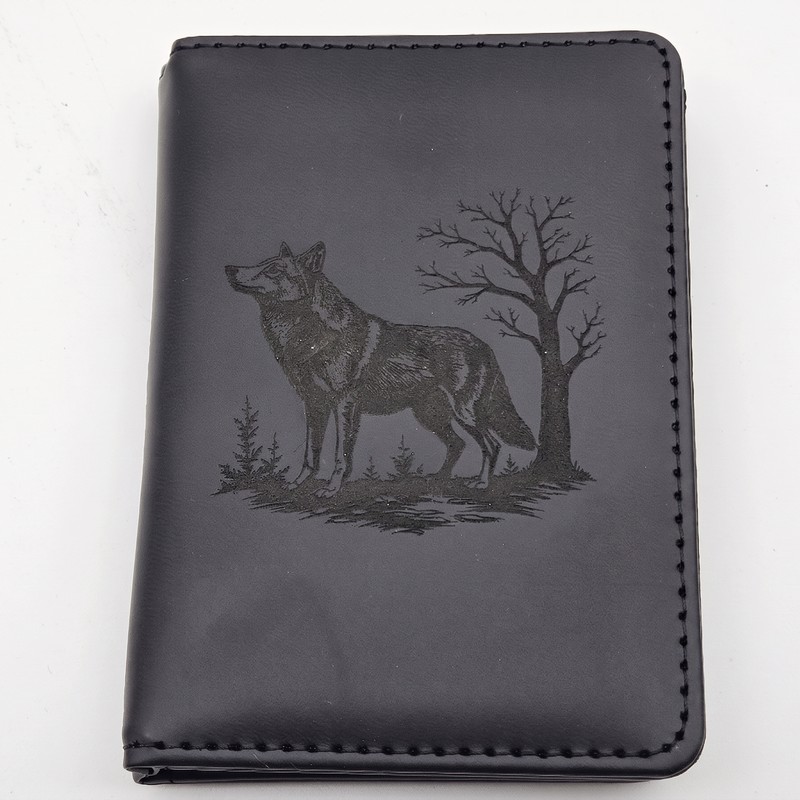 Portcard RFID din piele ecologică gravat laser